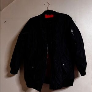 Black Bomber Jacket for women - Lightweight Casual Coat